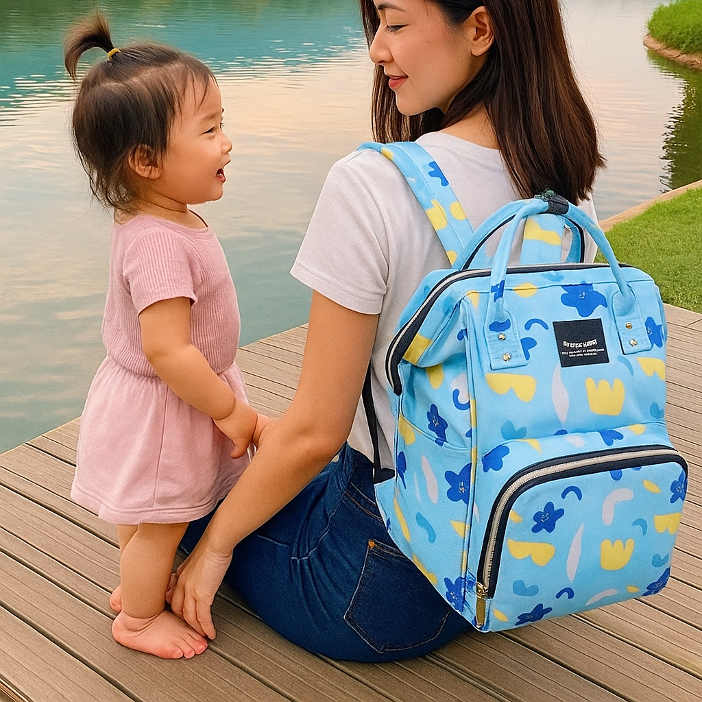 Stylish Oxford Mom & Baby Backpack